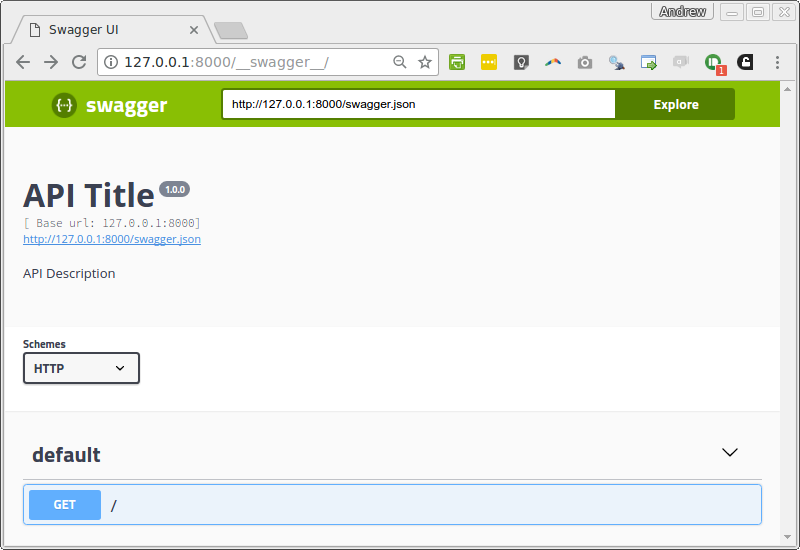 The Swagger interface for a simple Plumber API.